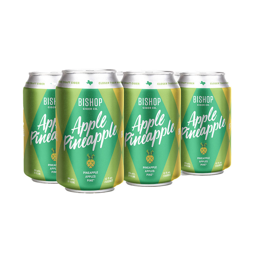 Bishop Cider Apple Pineapple 6 pk Cans, 12 oz