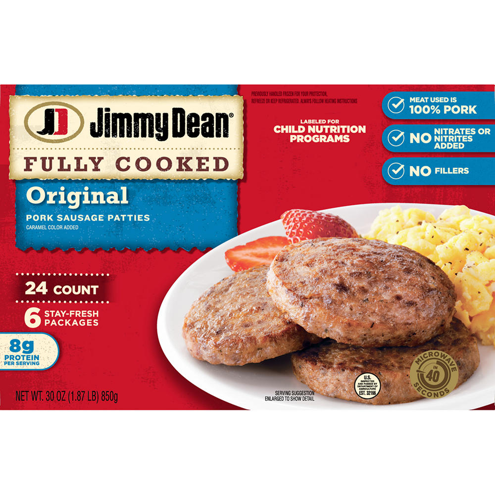 Jimmy Dean Jimmy Dean Fully Cooked Original Pork Sausage Patties, 24 ct