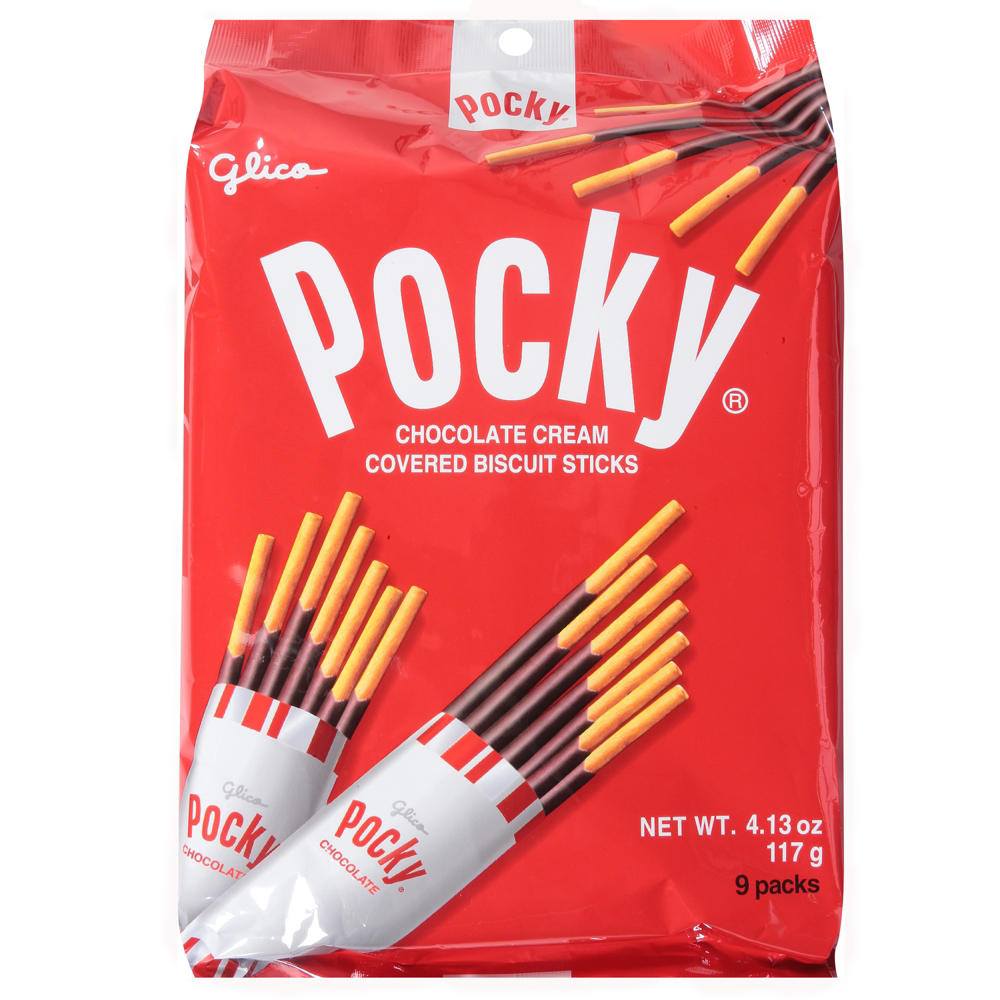Glico Pocky Chocolate Cream Biscuit Sticks Snack Packs, 9 ct