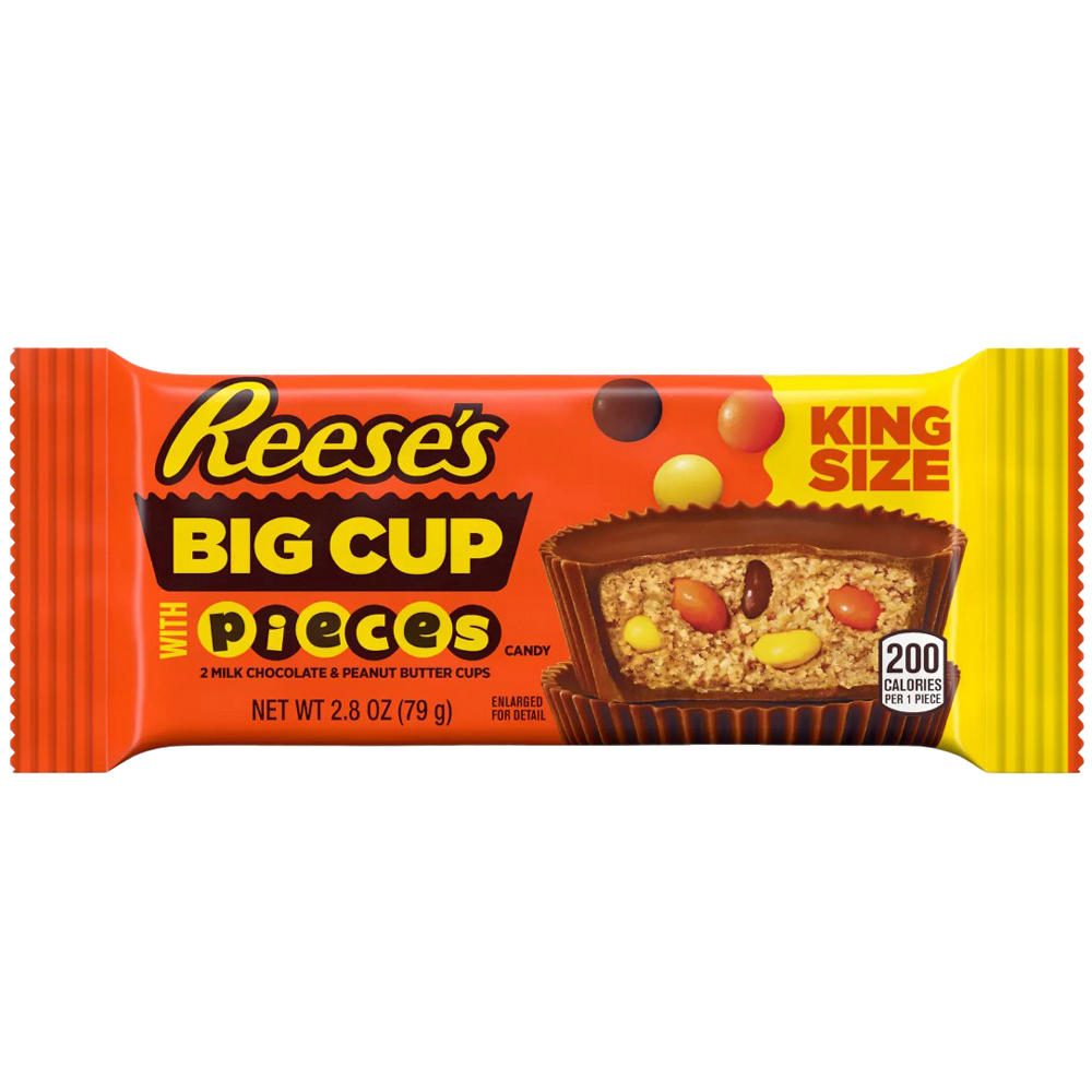 Reese's Big Cup Stuffed with Peanut Butter Pieces - King Size, 2.8 oz