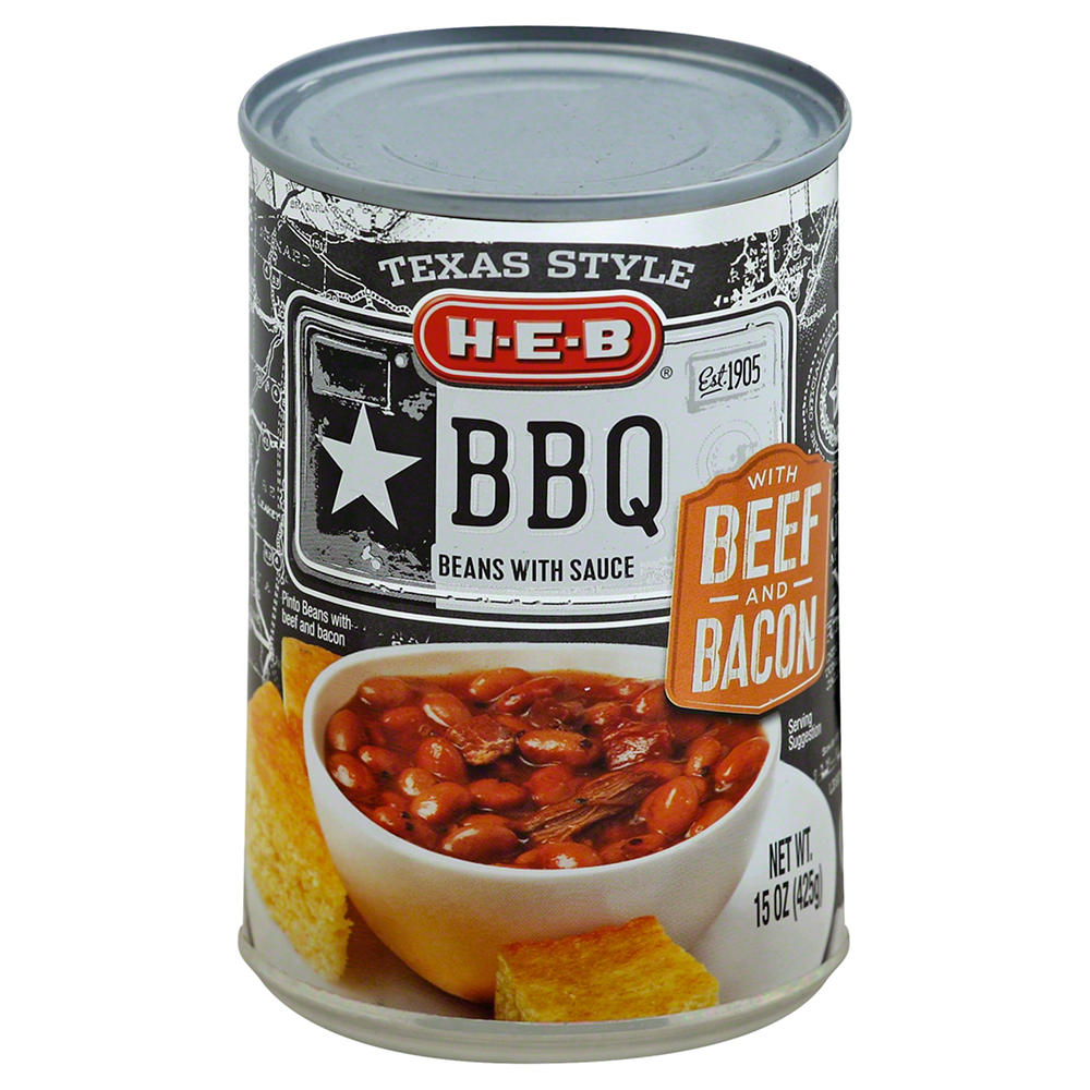 H-E-B Texas Style BBQ Beans With Beef And Bacon, 15 oz