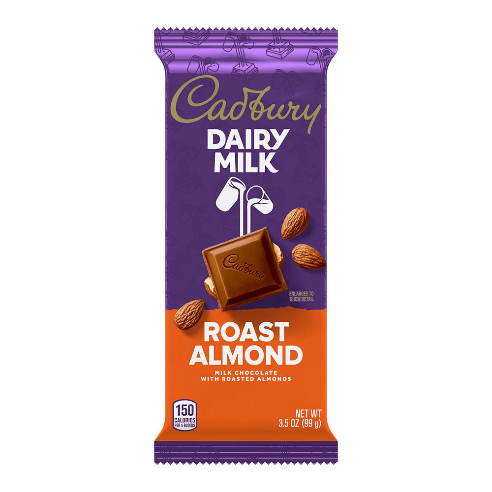 Cadbury Dairy Milk Roast Almond Milk Chocolate Candy Bar, 3.5 oz