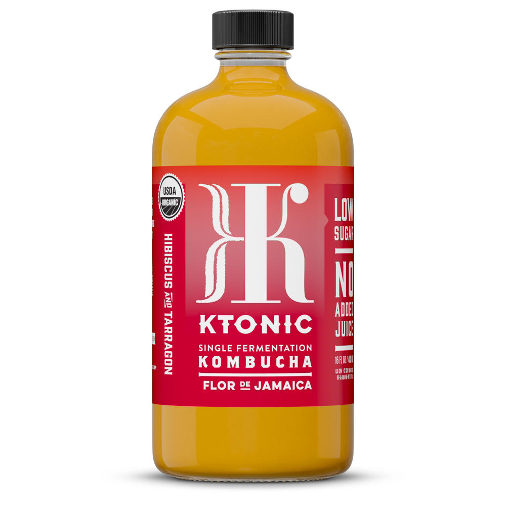 K Tonic Flor de Jamaica Kombucha, 16 oz