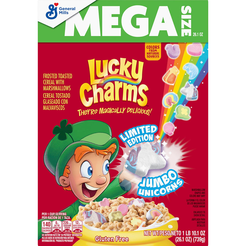 General Mills Lucky Charms Cereal - Mega Size, 26.1 oz