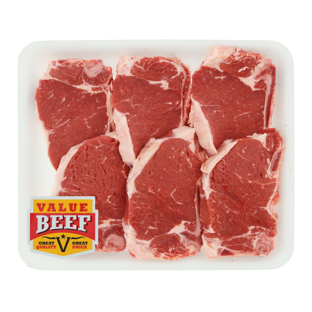 Fresh Value Beef Bone-In New York Strip Steak, Value Pack, Avg. 1.42 lbs