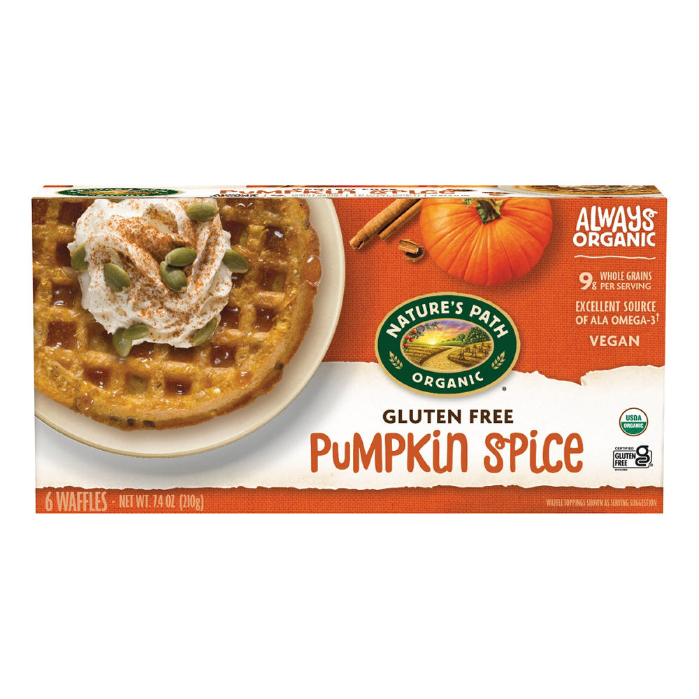 Nature's Path Organic Gluten Free Frozen Waffles - Pumpkin Spice, 6 ct