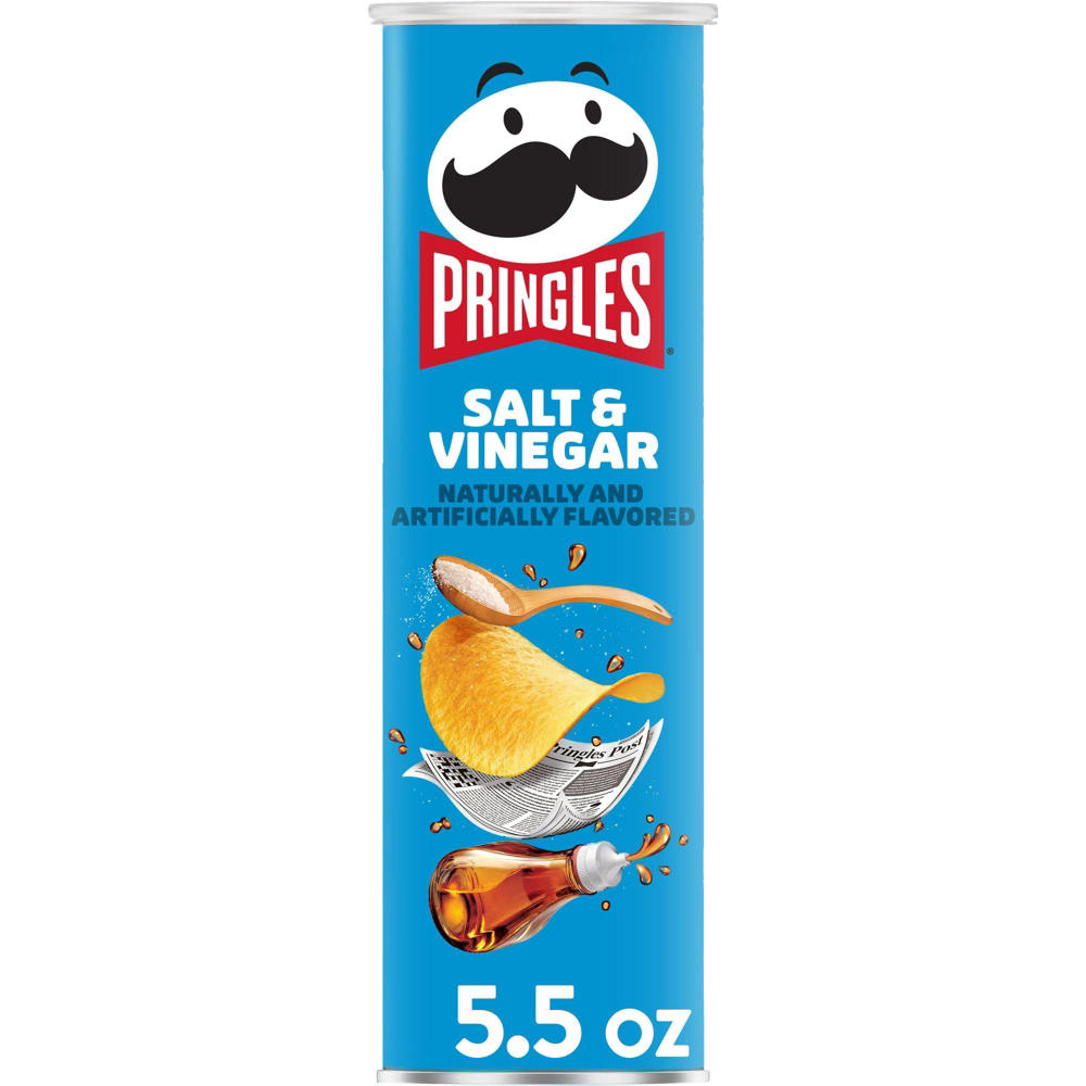 Pringles Salt & Vinegar Potato Crisps Chips, 5.5 oz