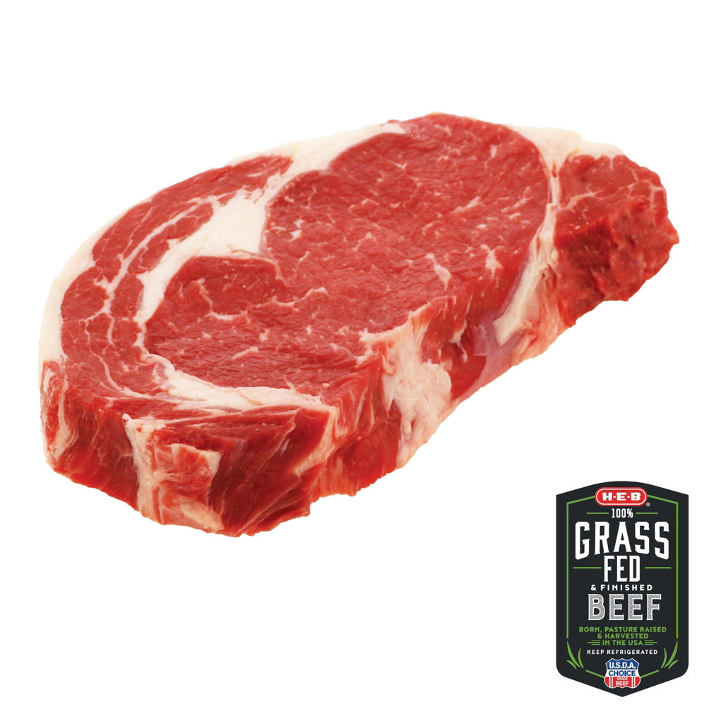 H-E-B Grass Fed Prime Beef Ribeye Steak Boneless, Avg. 1.5 lbs