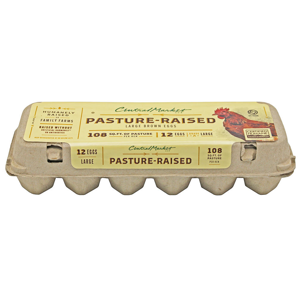 Central Market Pasture Raised Large Brown Eggs, 12 ct