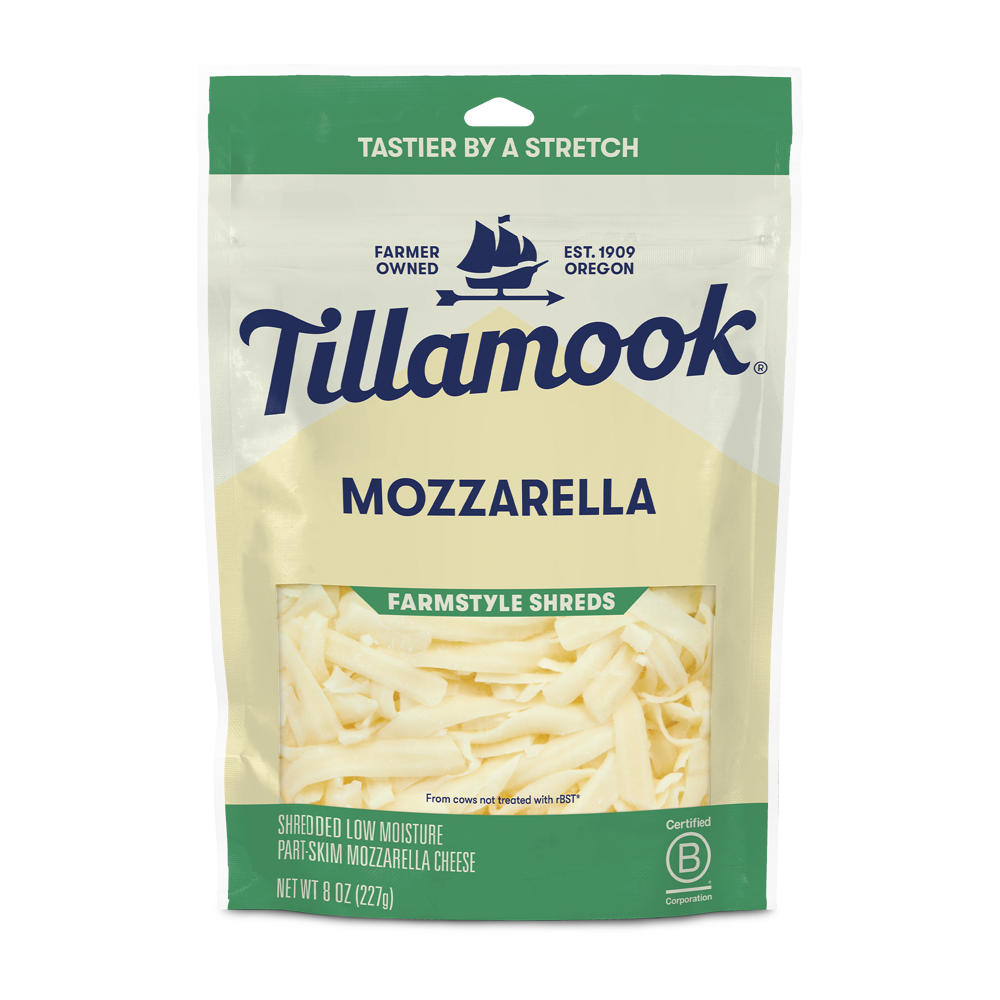Tillamook Mozzarella Shredded Cheese, Thick Cut, 8 oz