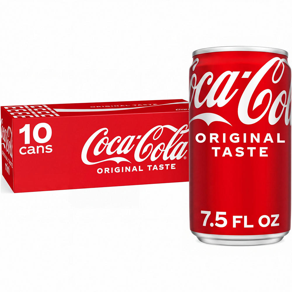 Coca-Cola Soda Soft Drink Fridge Pack 10 pk Mini Cans, 7.5 oz