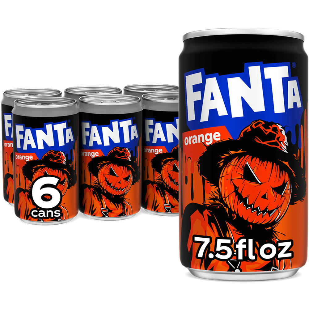 Fanta Orange Soda Soft Drink 6 pk Mini Cans, 7.5 oz
