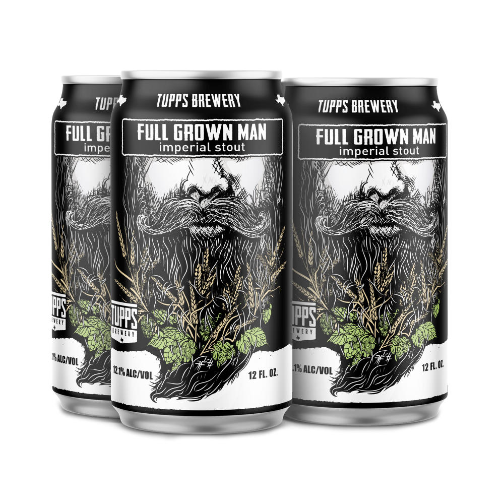Tupps Brewery Full Grown Man Imperial Stout Craft Beer 4 pk Cans, 12 oz