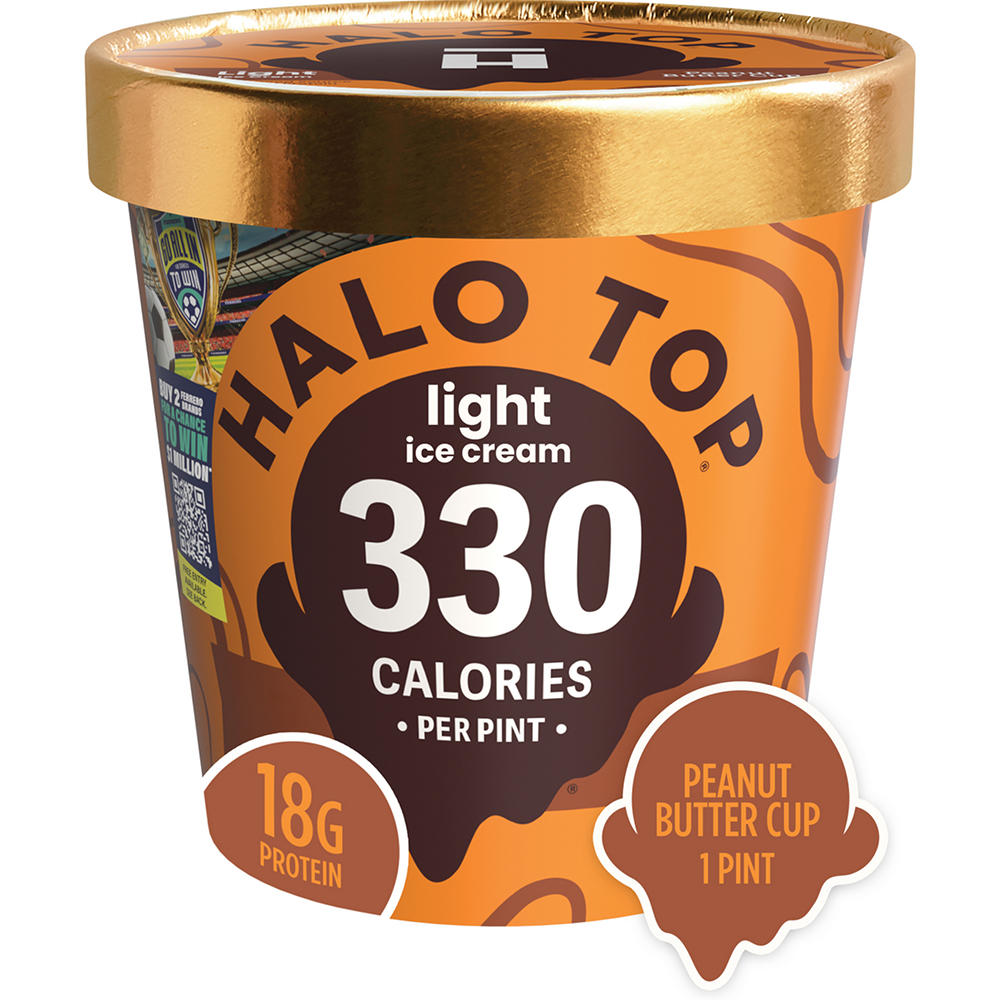 Halo Top 18g Protein Light Ice Cream - Peanut Butter Cup, 1 pt