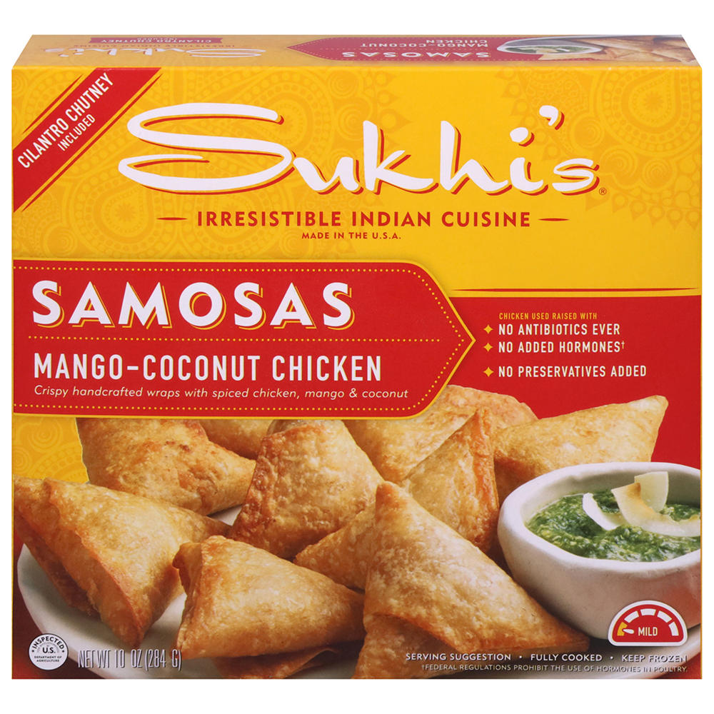 Sukhi's Frozen Mango-Coconut Chicken Samosas, 10 oz