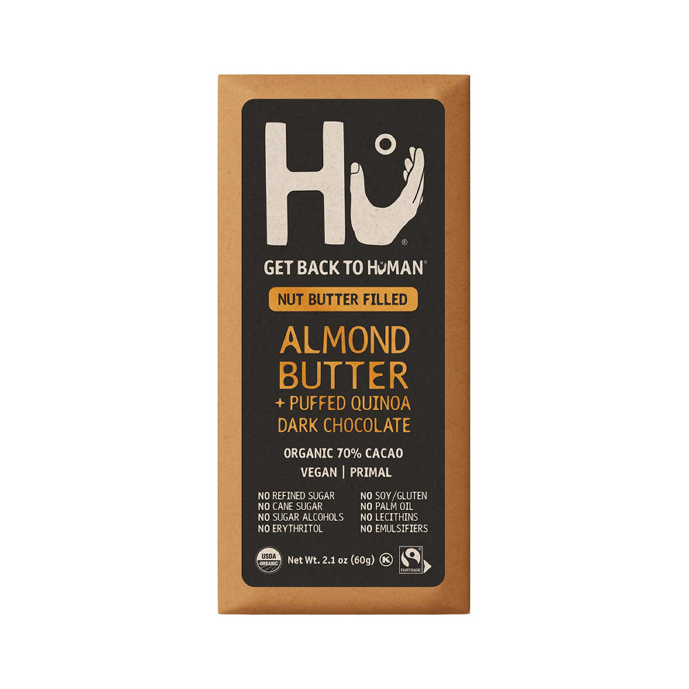 Hu Organic Almond Butter + Puffed Quinoa Dark Chocolate Bar, 2.1 oz