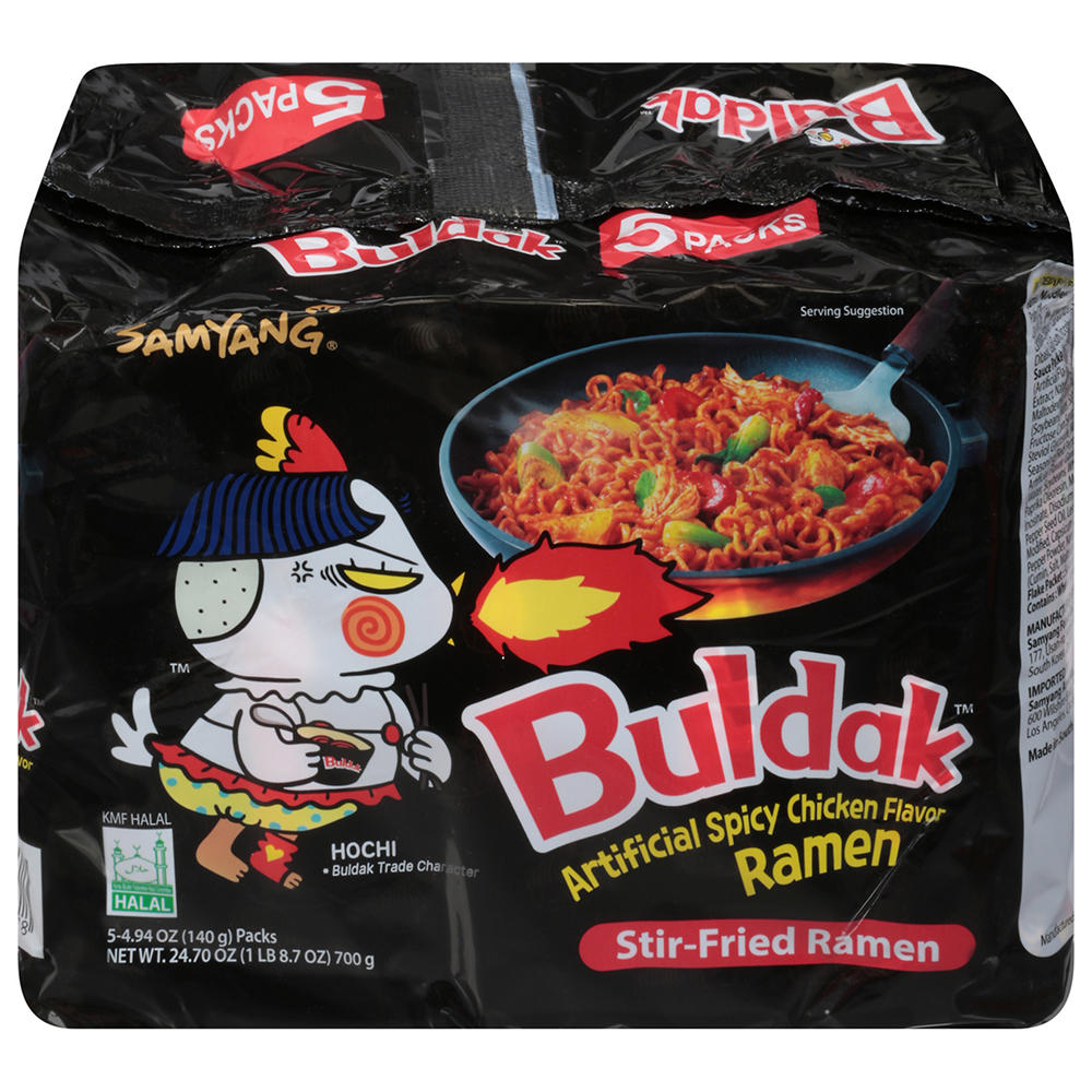 Samyang Buldak Spicy Chicken Ramen Instant Soup Packs, 5 ct