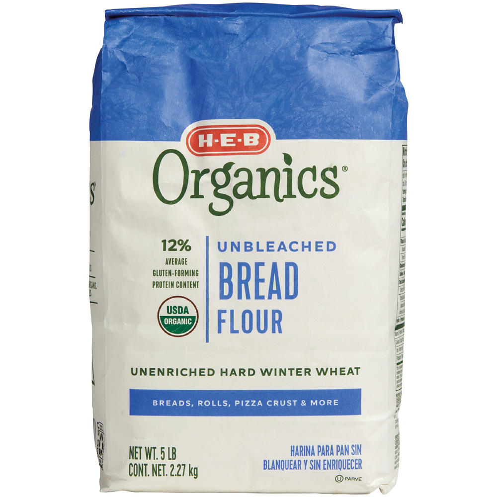 H-E-B Organics Unbleached Bread Flour, 5 lbs