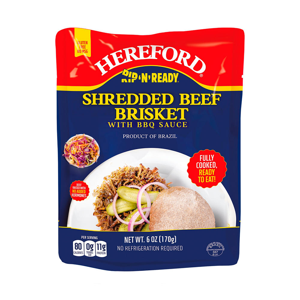 Hereford Rip 'n' Ready Shredded Beef Brisket BBQ Sauce, 6 oz