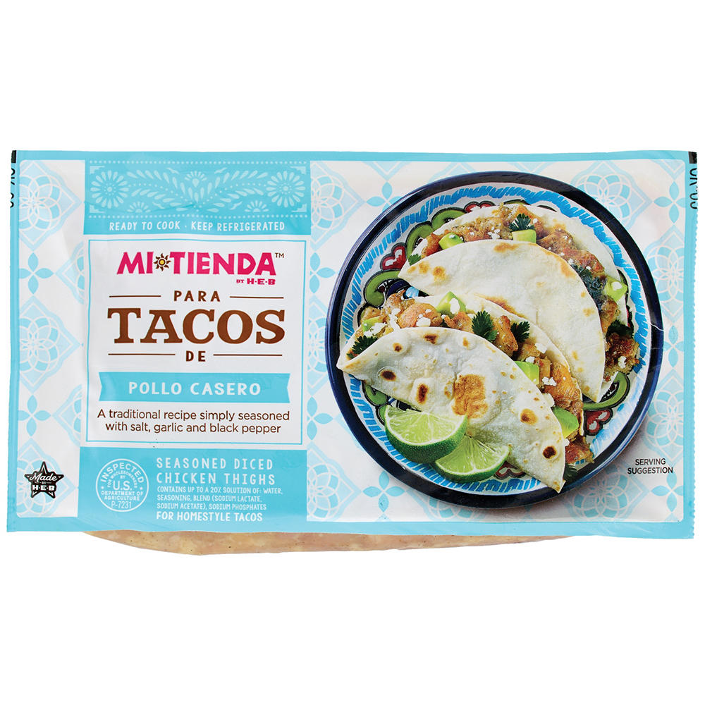 H-E-B Mi Tienda Seasoned Diced Chicken Thighs for Tacos - Pollo Casero, Avg. 1.7 lbs