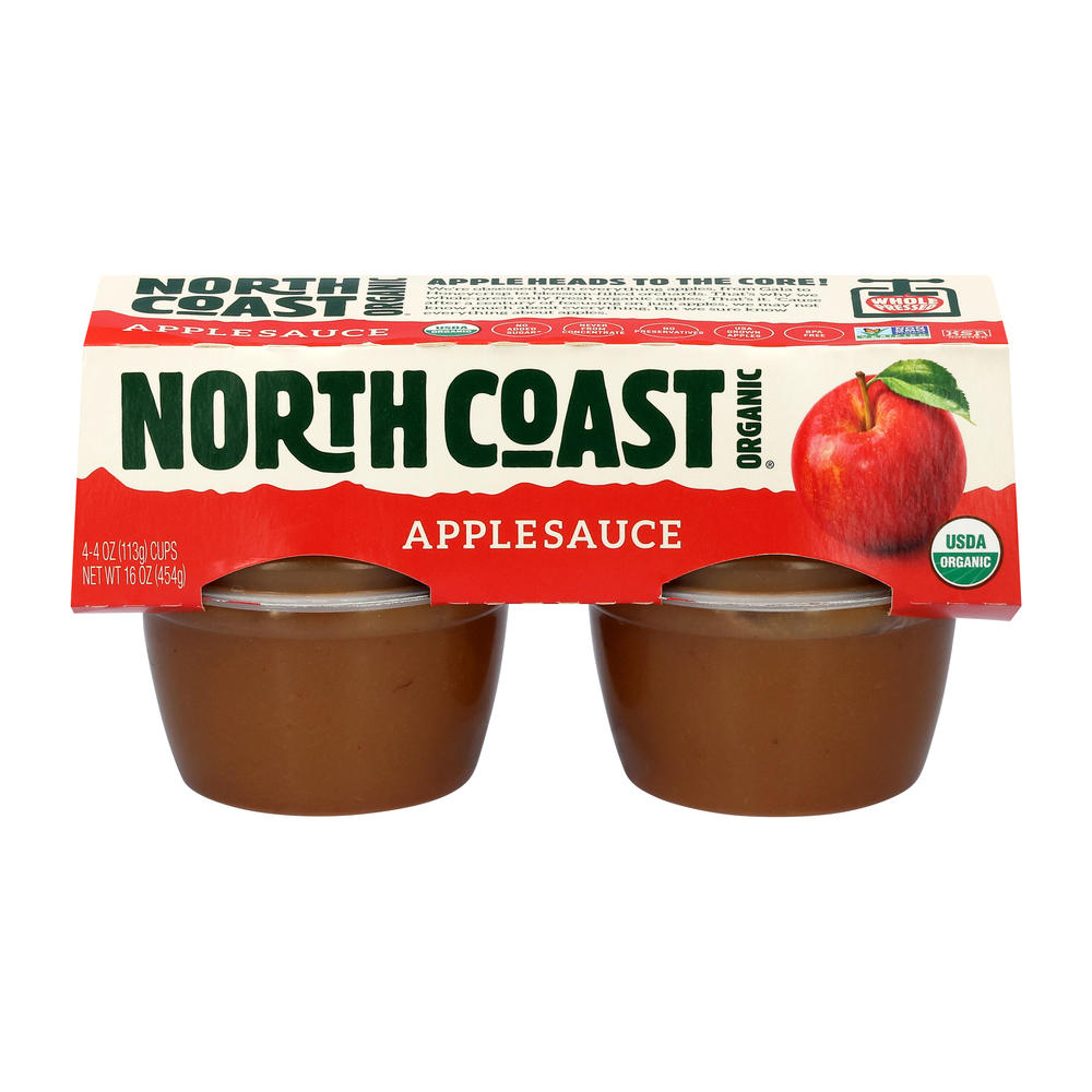 North Coast Organic Applesauce Cups, 4 ct