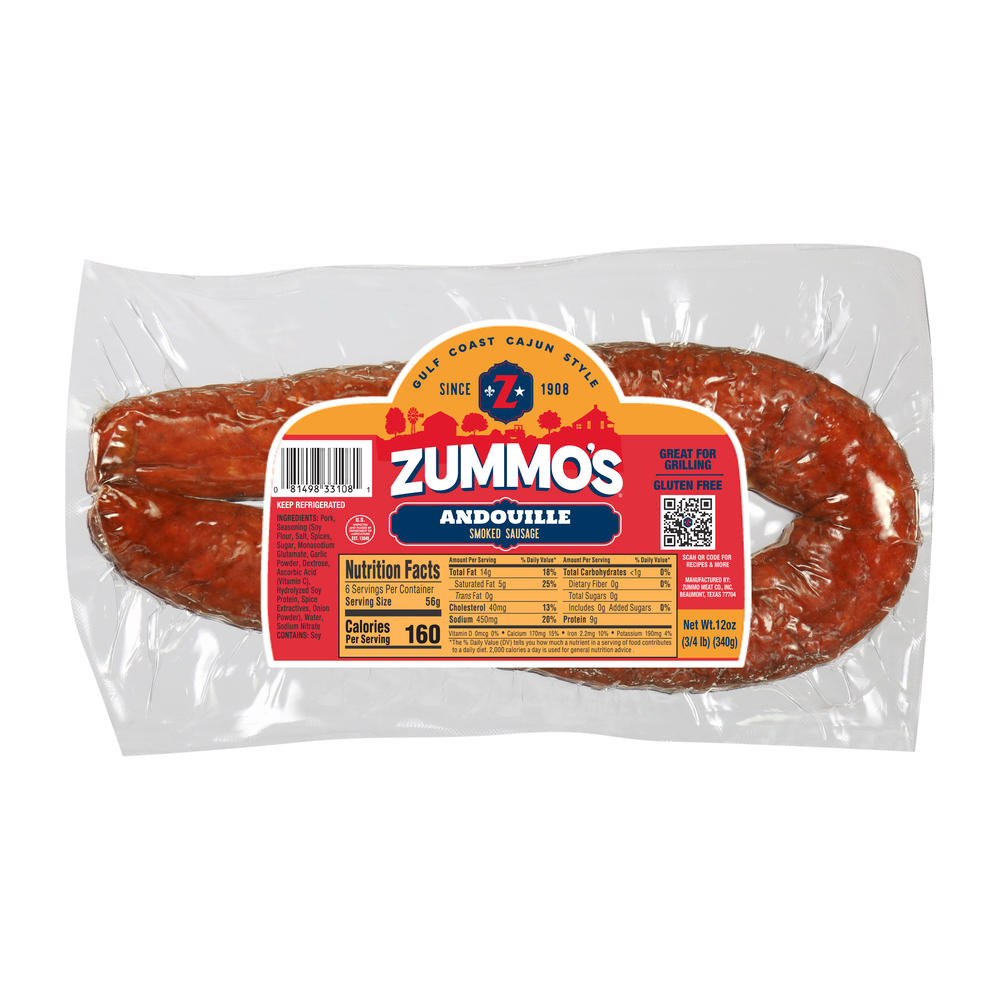 Zummos Andouille Sausage, 12 oz