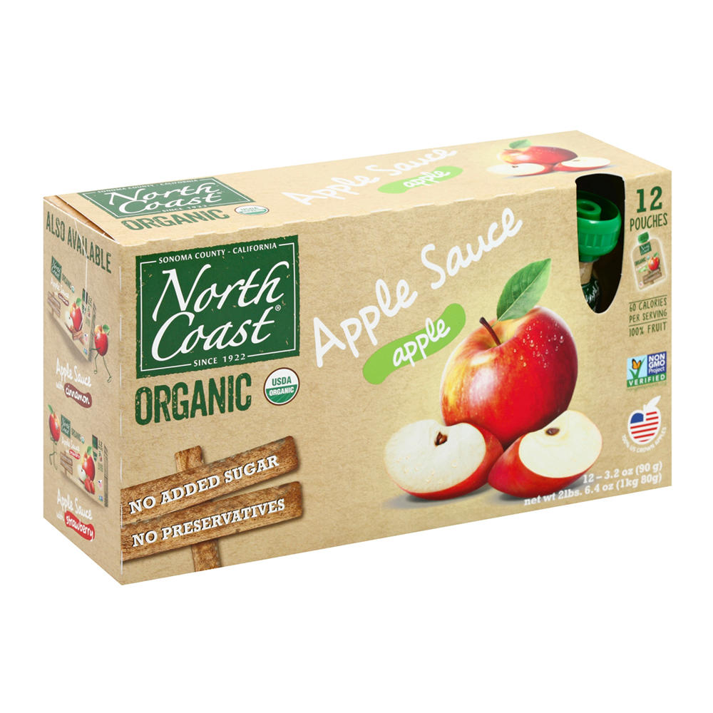 North Coast Organic Apple Sauce Pouches, 12 ct