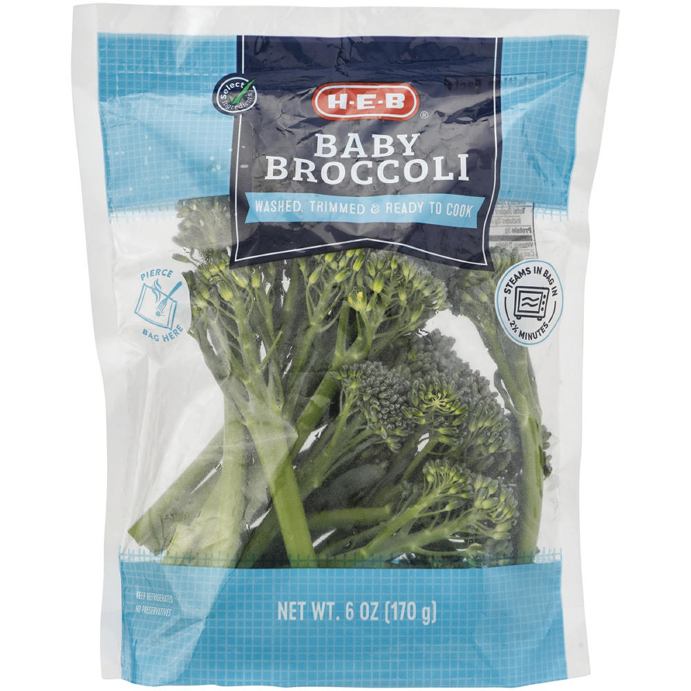H-E-B Steamable Baby Broccoli, 6 oz