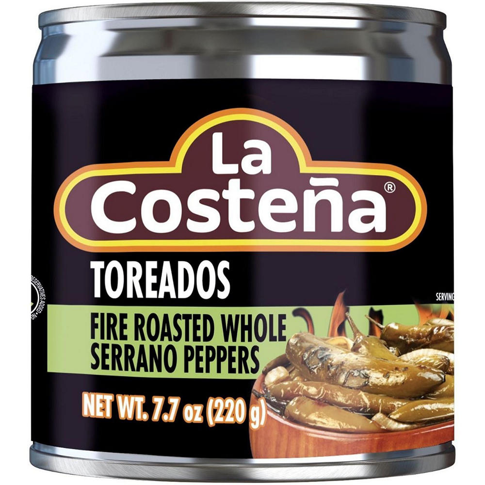 La Costena Toreados Fire Roasted Whole Serrano Peppers, 7.7 oz