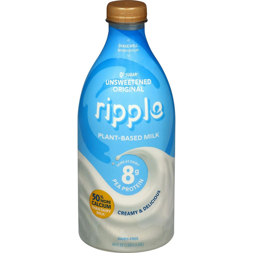 Ripple Original Unsweetened Dairy Free Pea Milk, 48 oz