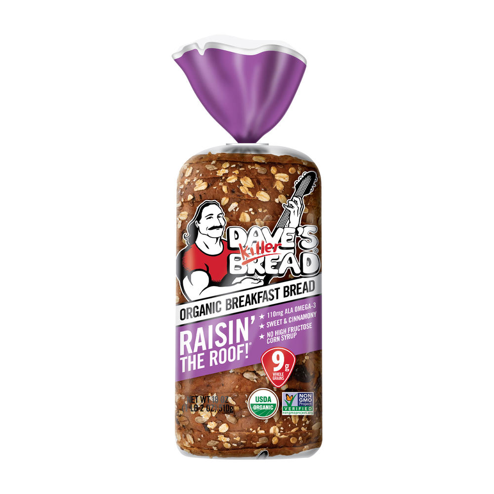 Dave's Killer Bread Raisin' The Roof Cinnamon Raisin Organic Breakfast Sliced Bread, 18 oz