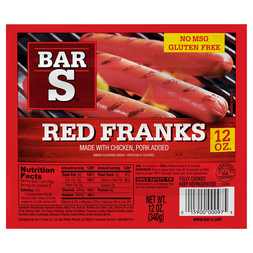 Bar S Red Franks, 8 ct