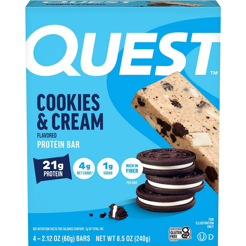 Quest 21g Protein Bars - Cookies & Cream, 4 ct