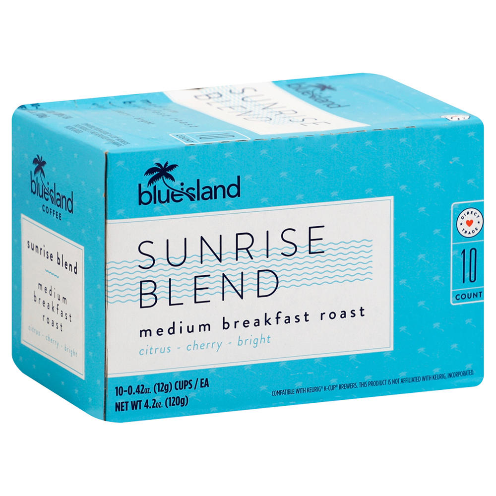Blue Island Sunrise Blend Breakfast Roast Single Serve Coffee K Cups, 10 ct