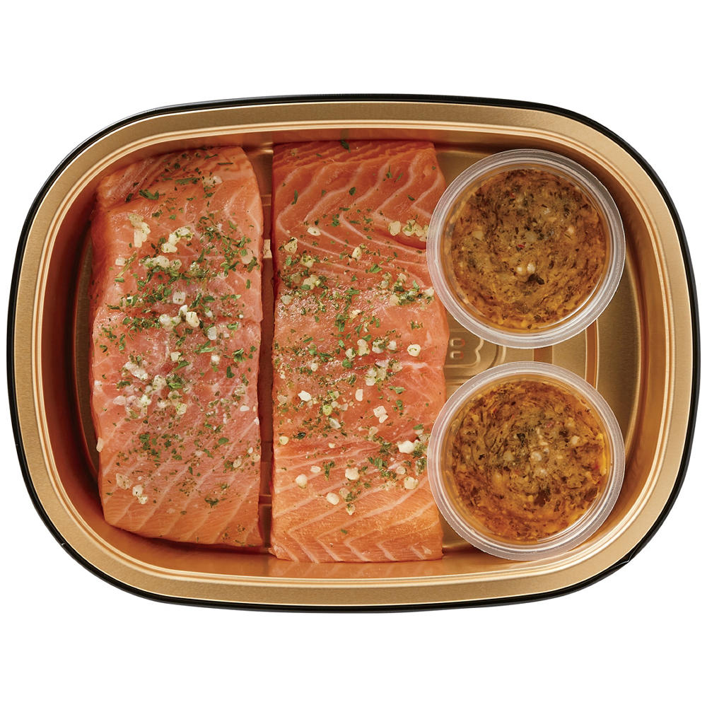 Meal Simple by H-E-B Atlantic Salmon Portions - Garlic Pesto, 2 ct