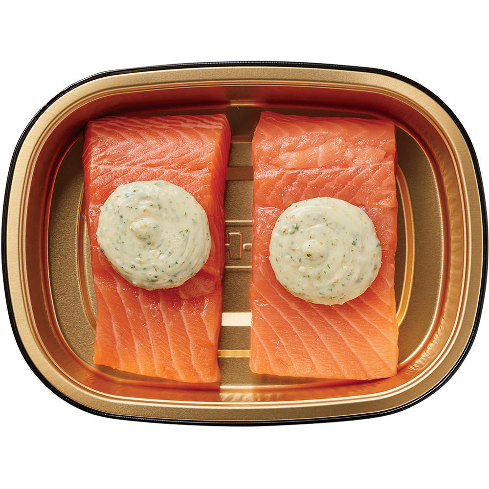 Meal Simple by H-E-B Atlantic Salmon Portions - Garlic Butter, 2 ct