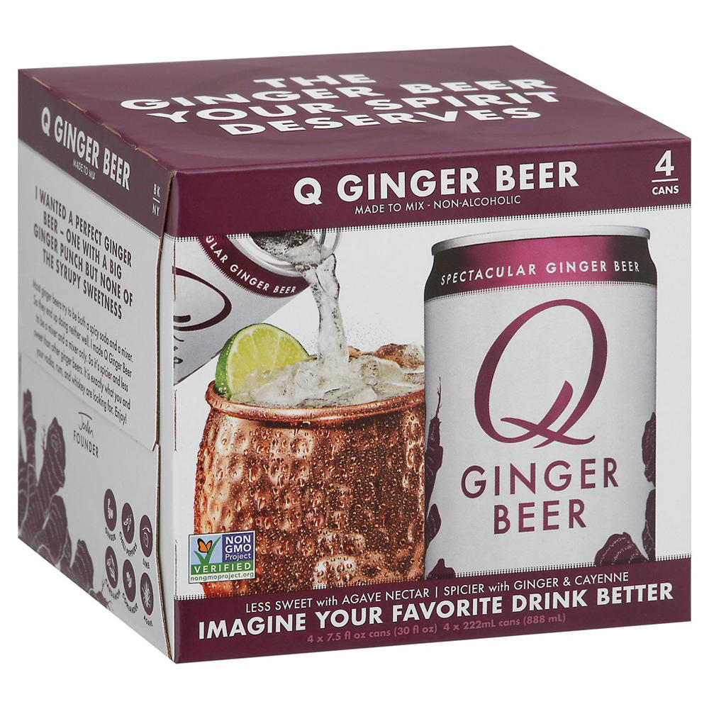Q Tonic Ginger Beer 7.5 oz Cans, 4 pk