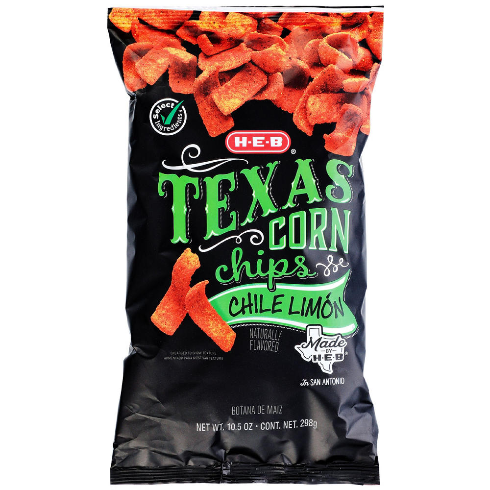 H-E-B Texas Corn Chips - Chile Limón, 10.5 oz