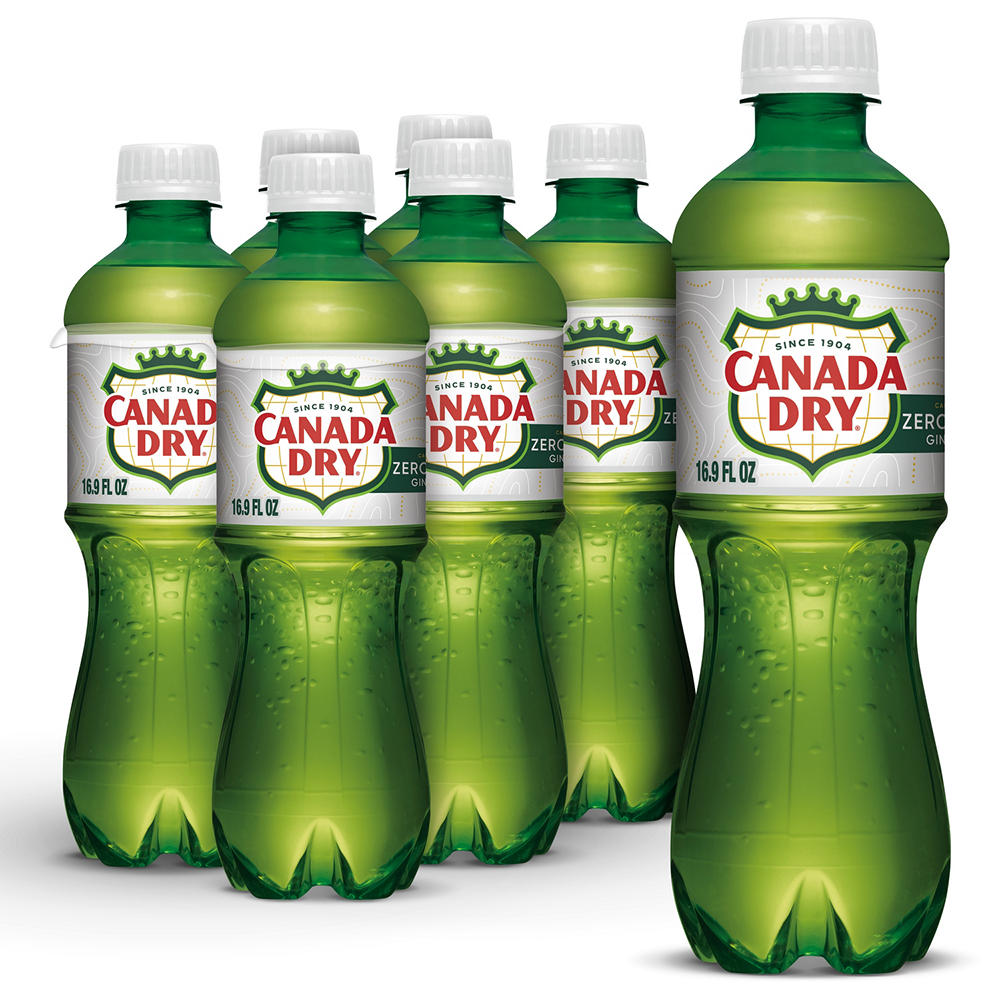 Canada Dry Zero Sugar Ginger Ale Soda 6 pk Bottles, .5L
