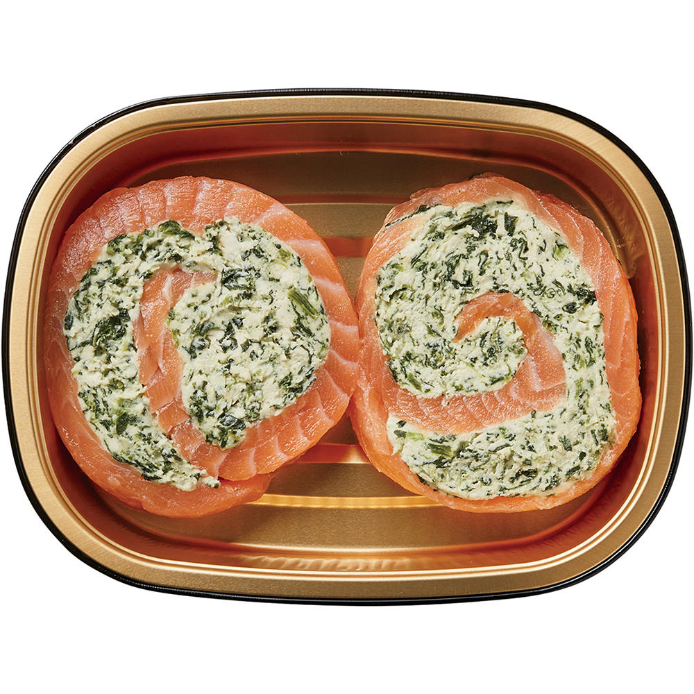 Meal Simple by H-E-B Spinach & Feta Stuffed Atlantic Salmon Pinwheels, 2 ct