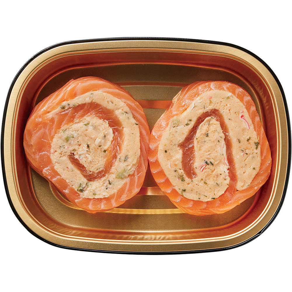 Meal Simple by H-E-B Lobster & Crab Stuffed Atlantic Salmon Pinwheels, 2 ct
