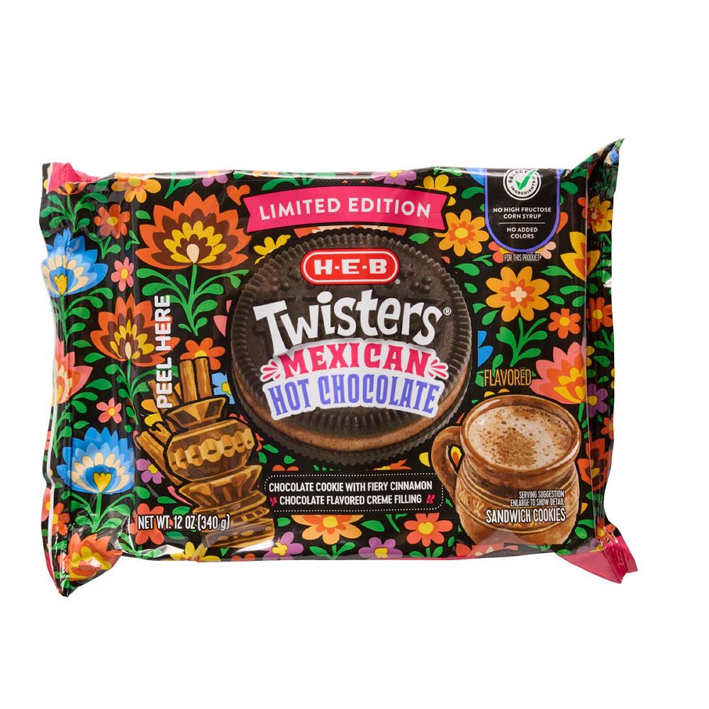 H-E-B Twisters Sandwich Cookies - Mexican Hot Chocolate, 12 oz