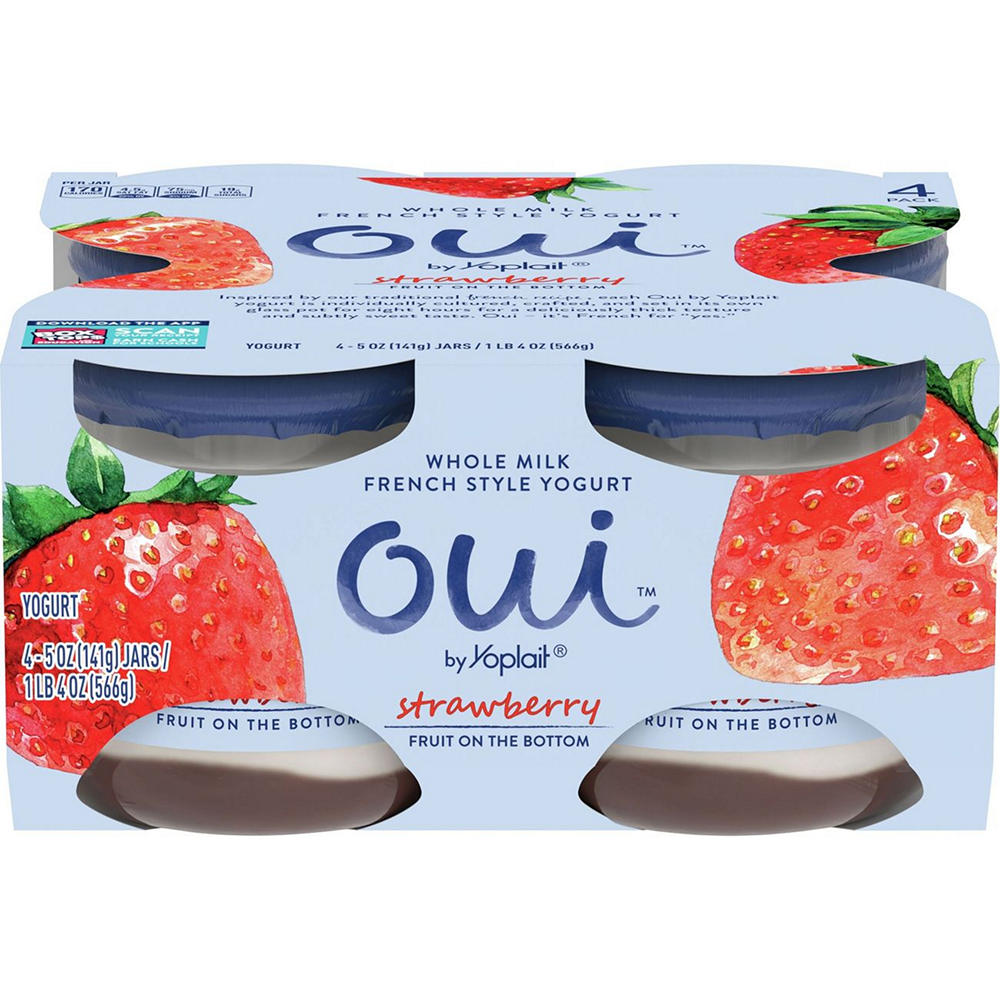 Yoplait Oui Strawberry French Style Yogurt, 4 ct