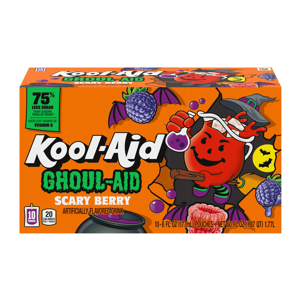 Kool-Aid Ghoul-Aid Scary Berry Drink 10pk Pouches, 6 oz