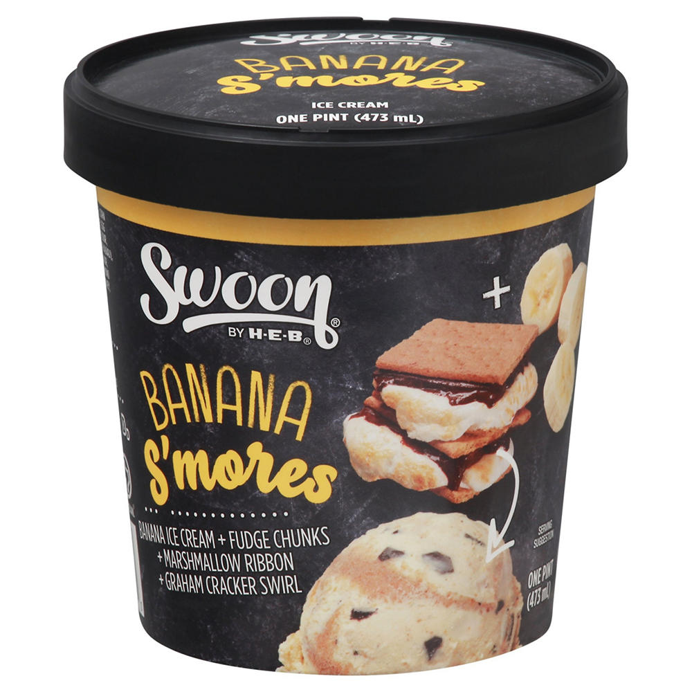 Swoon by H-E-B Banana S'mores Ice Cream, 1 pt