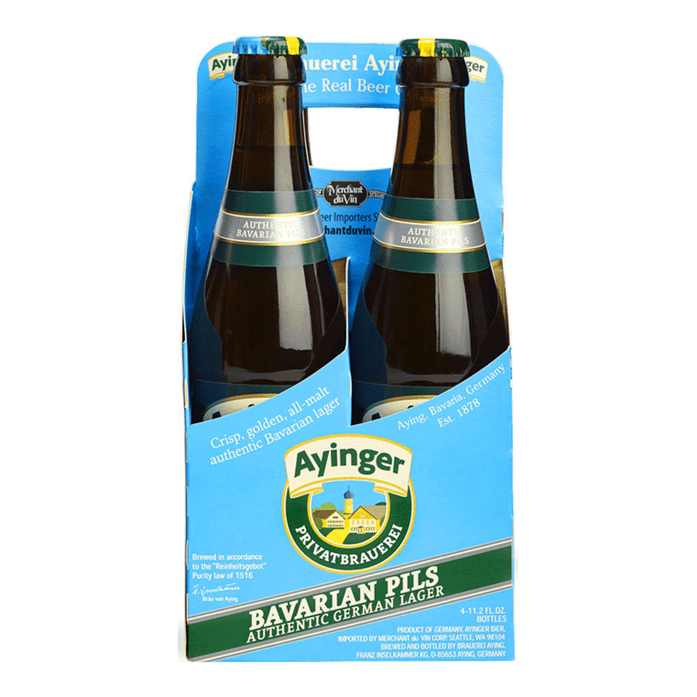 Ayinger Bavarian Pils German Lager Beer 4 pk Bottles, 11.2 oz