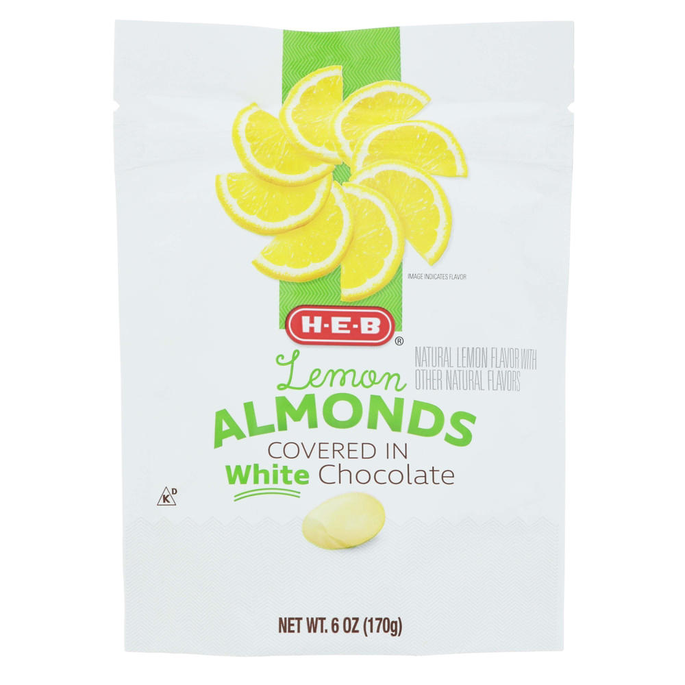 H-E-B Lemon White Chocolate-Covered Almonds, 6 oz