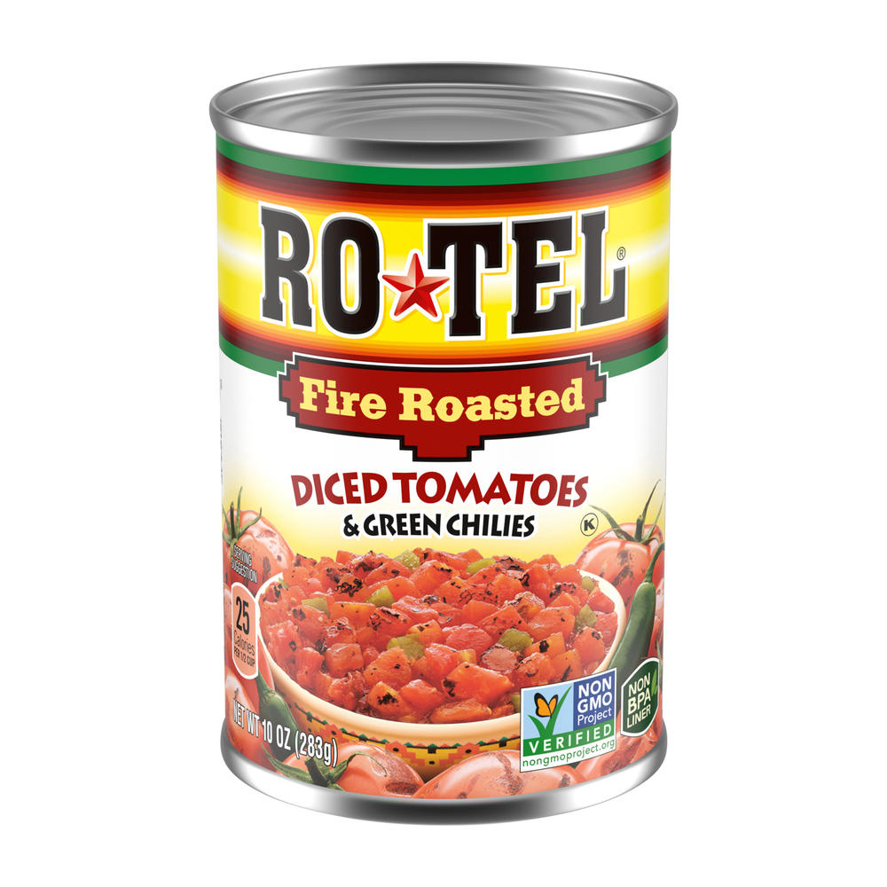Ro-Tel Fire Roasted Diced Tomatoes and Green Chilies, 10 oz