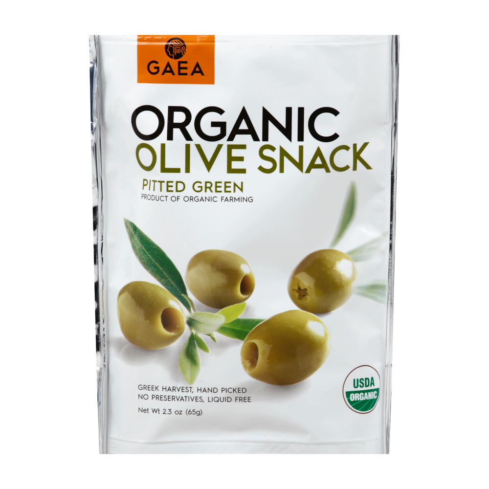 Gaea Organic Pitted Green Olives, 2.3 oz
