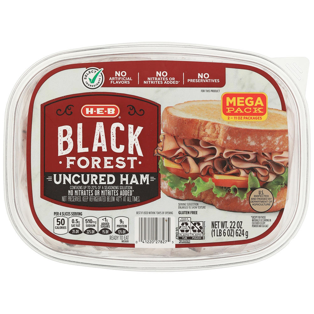 H-E-B Black Forest Ham Lunch Meat - Mega Pack, 22 oz